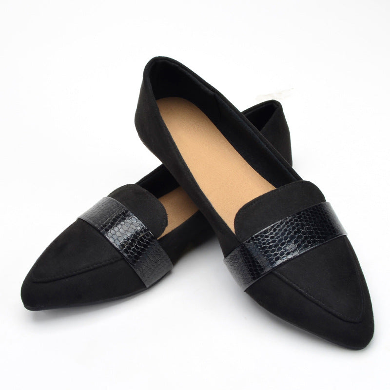 Escarpins à bout pointu pour femmes, chaussures plates en tissu français