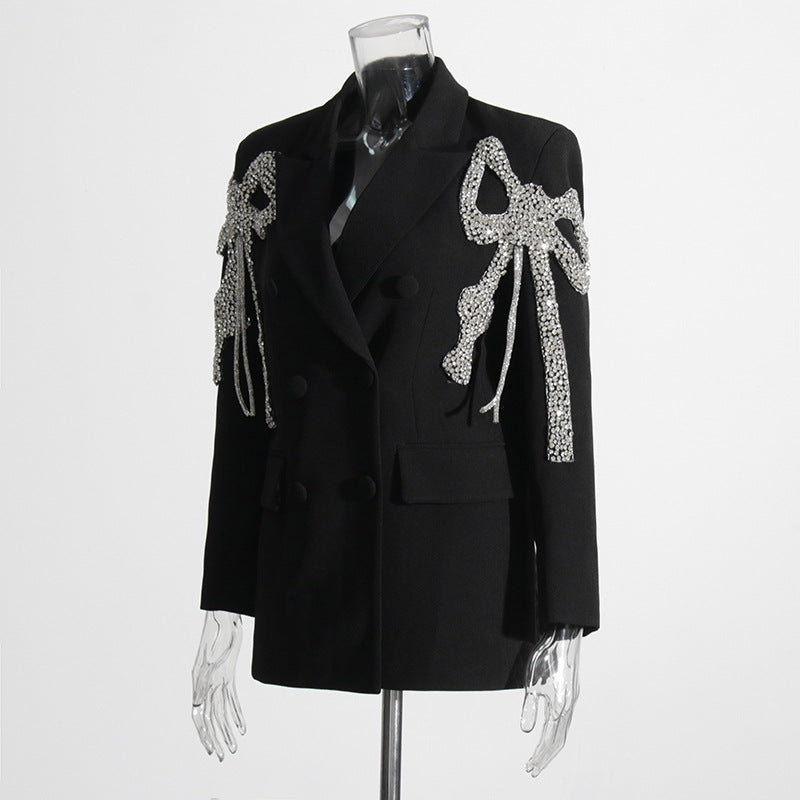 Korean Loose Straight Affordable Luxury Bow Stitching Blazer