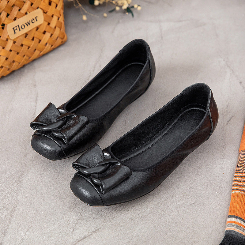 Women's Mouth Pumps Slip-on Genuine Soft Bottom
