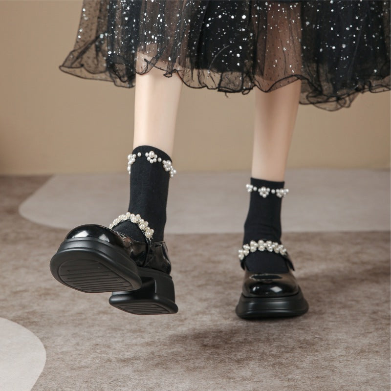 Strap Buckle Summer College Style Platform