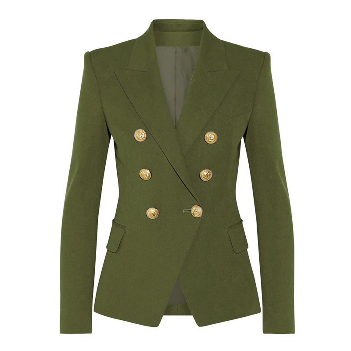 High Quality Top Blazer Metal Lion Head Buckle Double Breasted Small Blazers