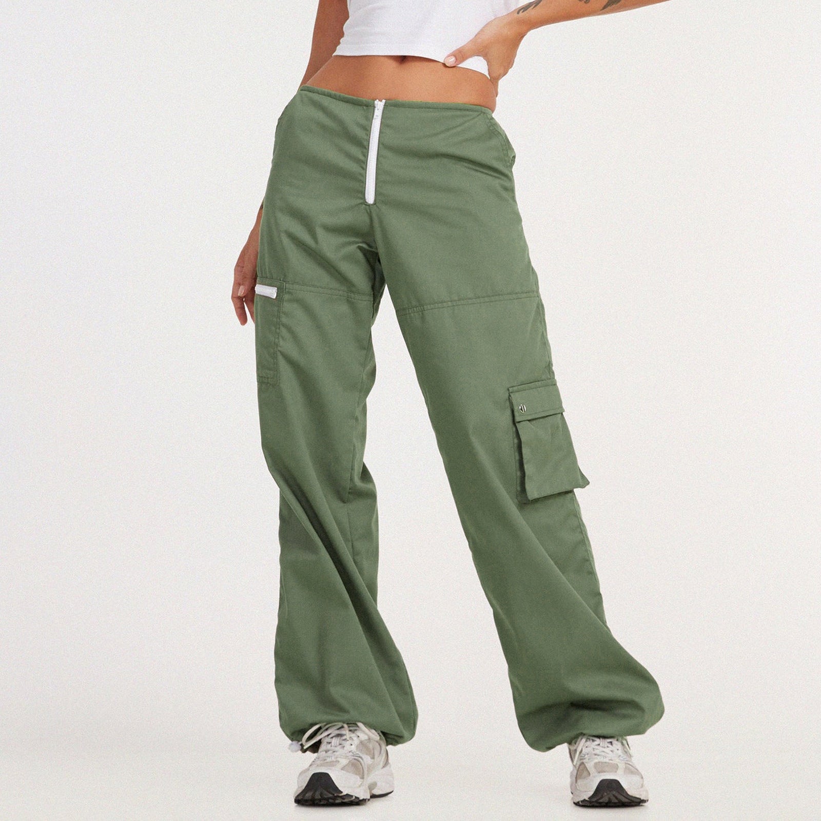 Overalls Multi-Pocket Wide-Leg Pants