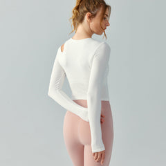 Yoga Long Sleeve with Chest Pad Wild Fitness Top Slim Slimming Sports Top