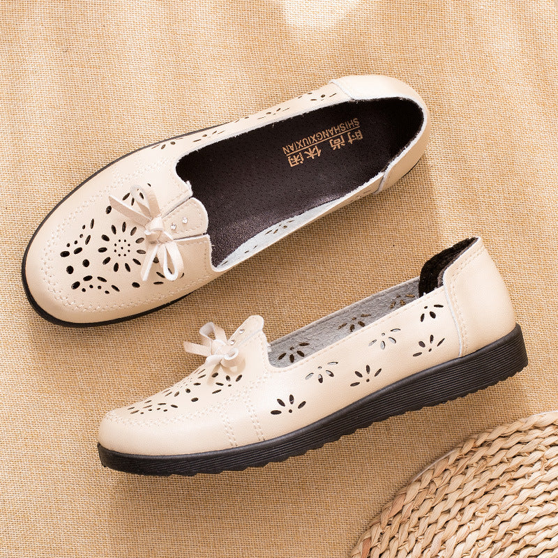 Women's Bottom Mom Pumps Flat Hollowed