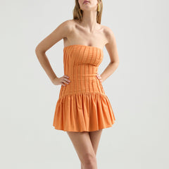Dress Tube Top Sleeveless Solid Color Backless Dress