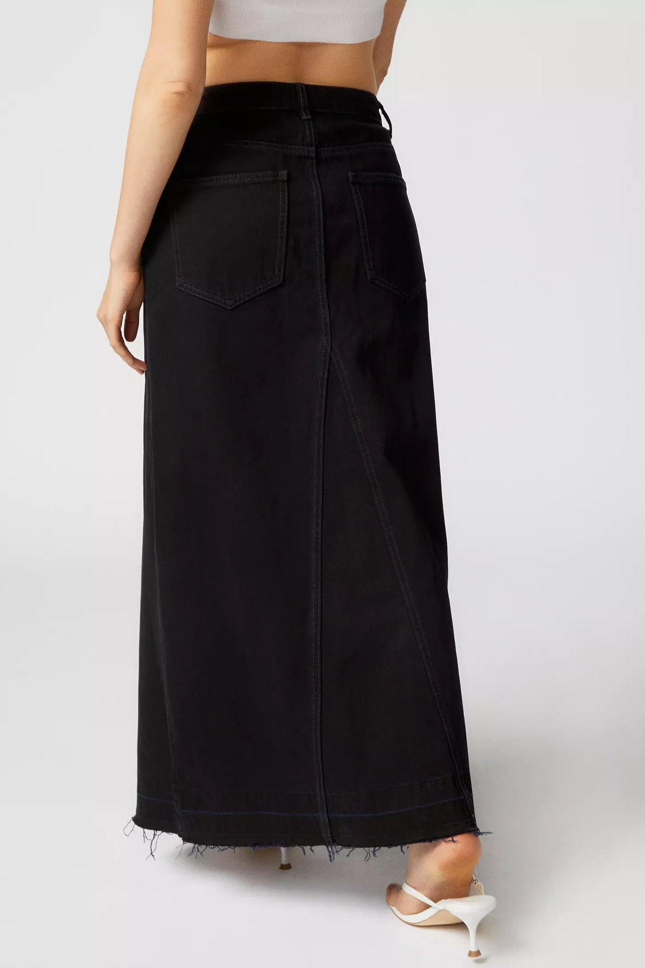 Retro Slim Fit Denim Long Skirts