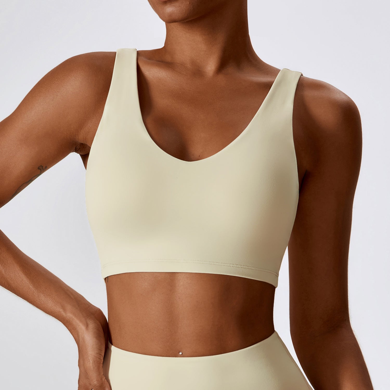 High Strength Nude Feel Yoga Bra Shockproof Tight Sports Underwear Pilates Running Workout Vest