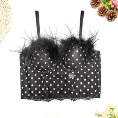 Vest Feather Corset Waist Short Breathable Strap Body Shaping Small Star Wrapped Chest Thin