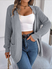 Casual Pocket Long Sleeve Knitted Sweater Cardigan Coat