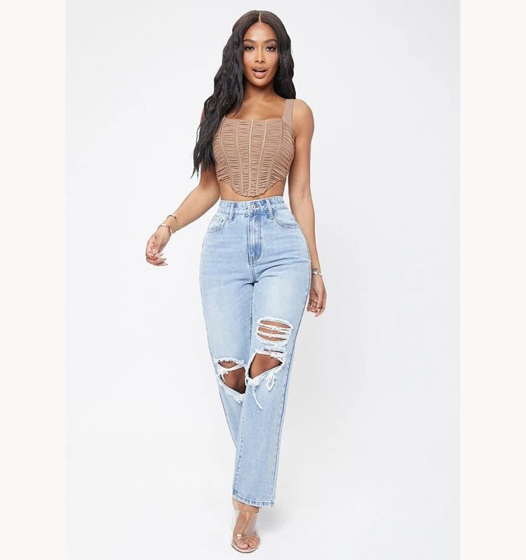 Vervet by Flying Monkey StOut Full Size Distressed Cropped Jeans