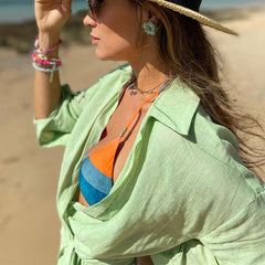 Long Sleeve Collared Vacation Dress
