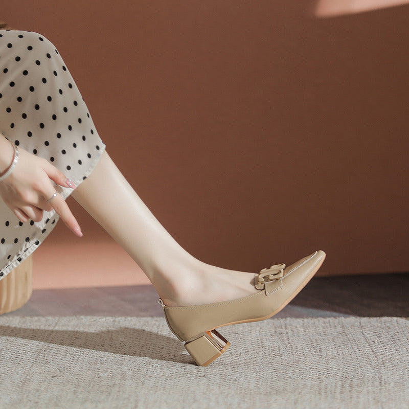 Women's Square Toe Medium-sized Mouth Autumn Soft