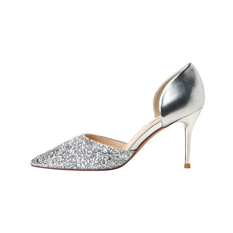 Women's Sequined Style Adult Ceremony Stiletto Hollow