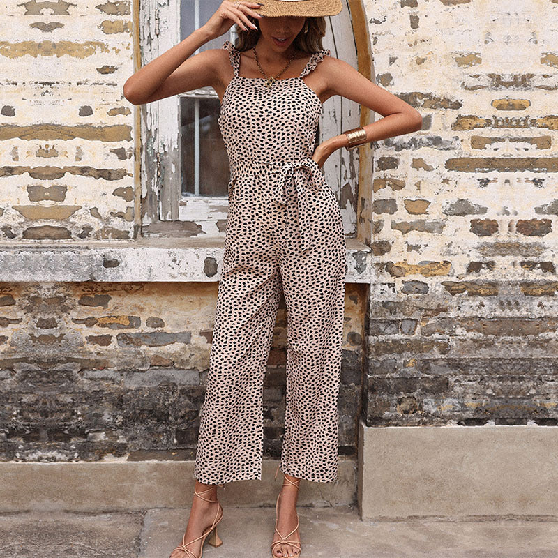 Loose High Waist Loose Cropped Retroable Jumpsuit