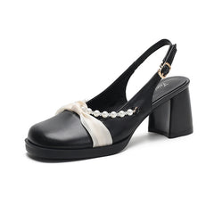Chunky Platform Closed Toe White Shallow Mouth