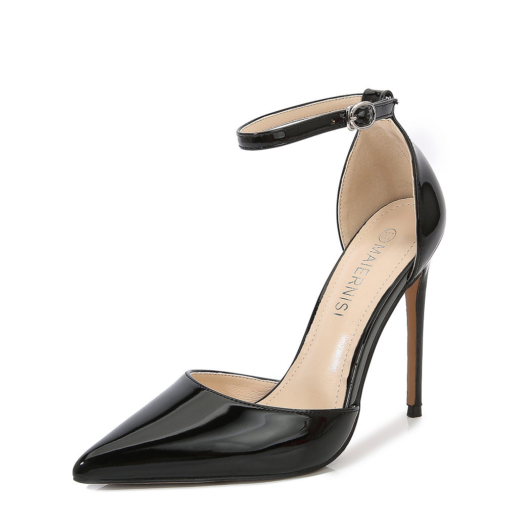 New With Buckle Simple Metal Stiletto
