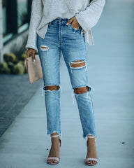 Ripped Street Slimming All-Matching Jeans Cropped Pants Casual Pants