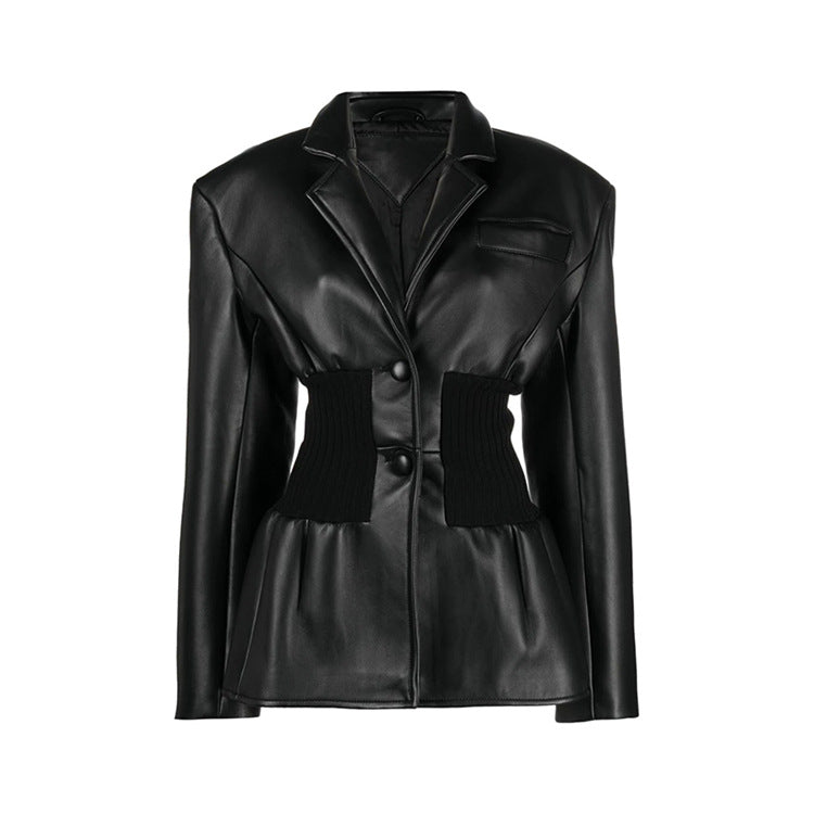 Niche Model Faux Leather Jacket