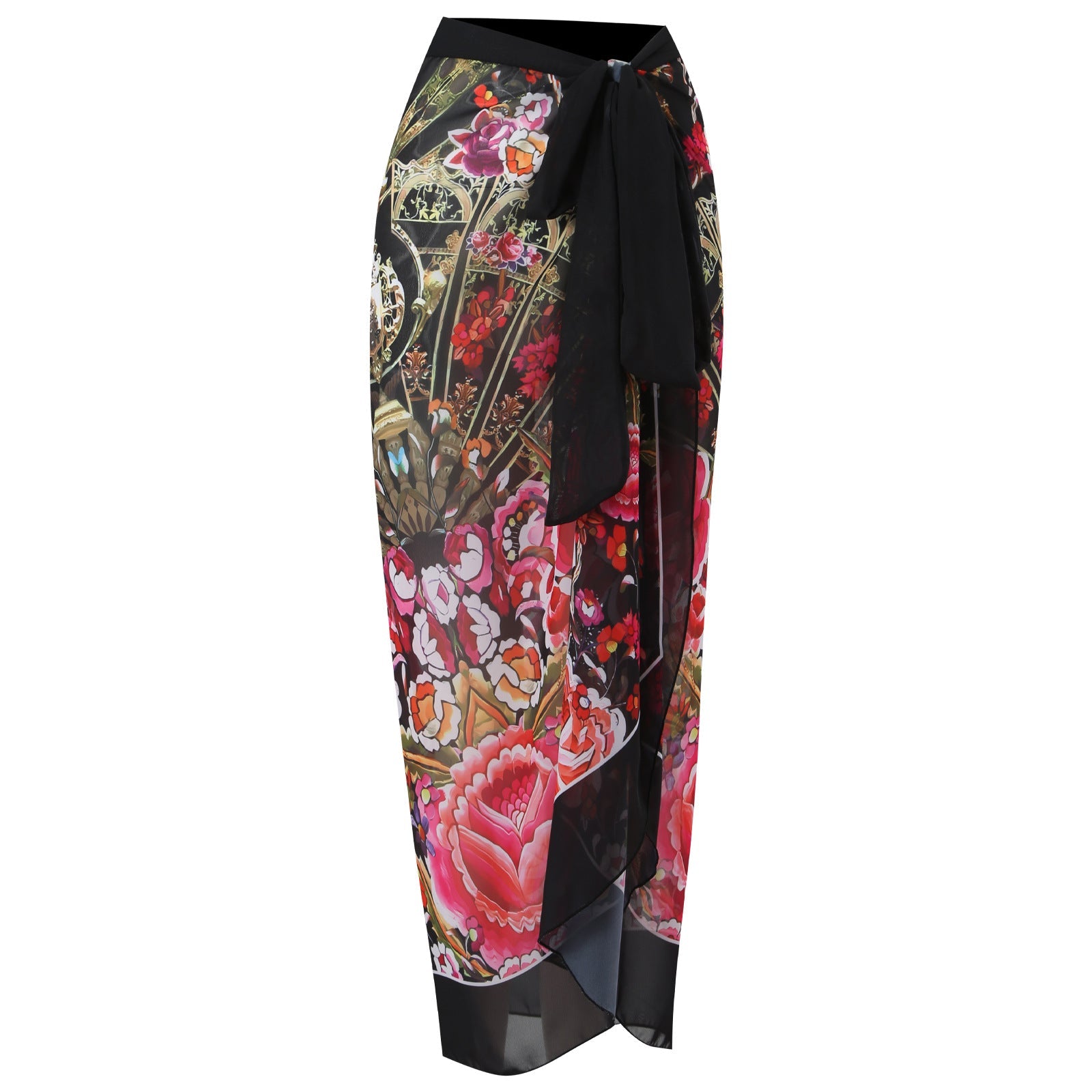 Siamese Conservative Covering Belly Thin Backless Skirt Swimsuit Chiffon Beach Dress