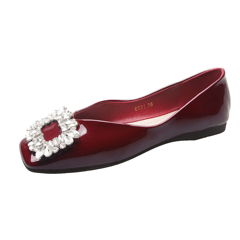 Women's Square Toe Flat Bottom Shallow Mouth Soft