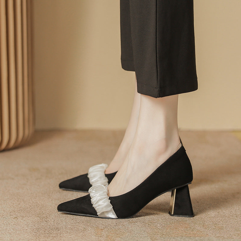 Women's French Style Gentle Retro Medium Chunky