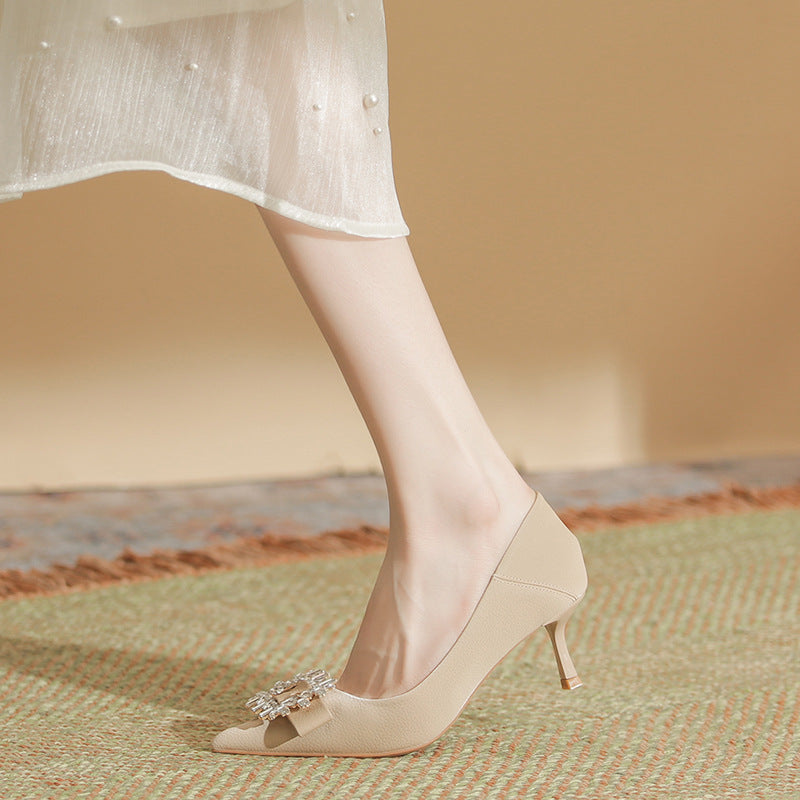 Women's Color High Frosted Elegant Summer Pointed