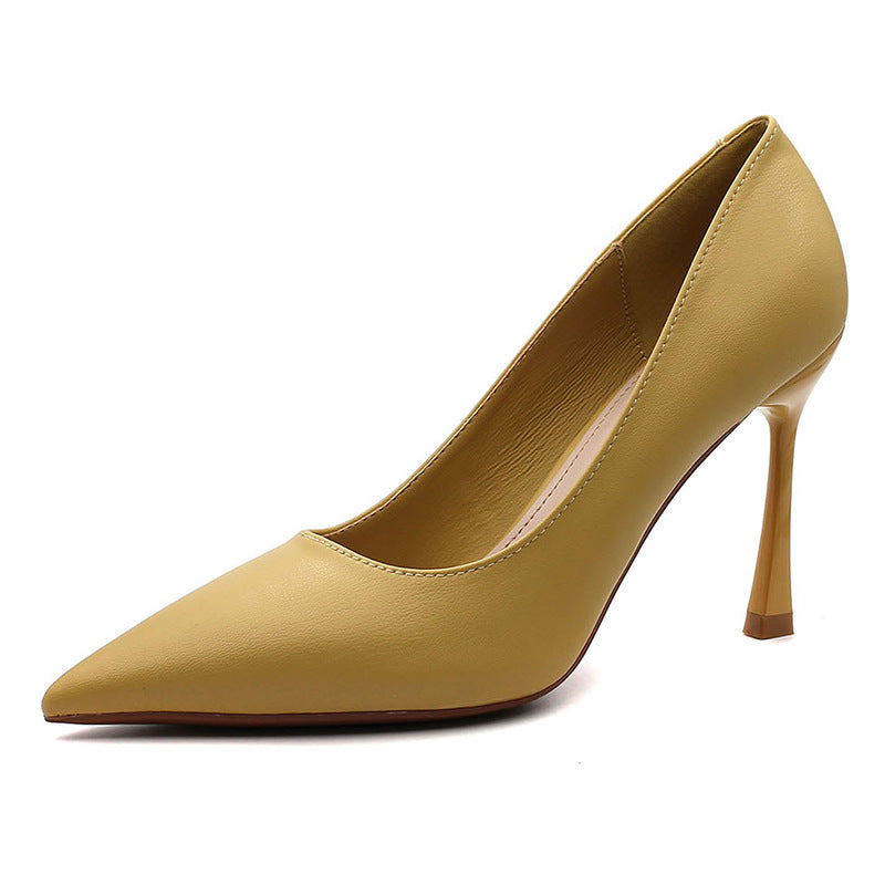 Damen Spitz Stilettos Fee Stil Volltonfarbe High Heels