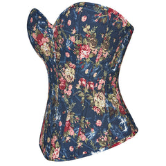 Retro Palace Blue Small Floral Shapewear Bodybuilding Girdle Girdle