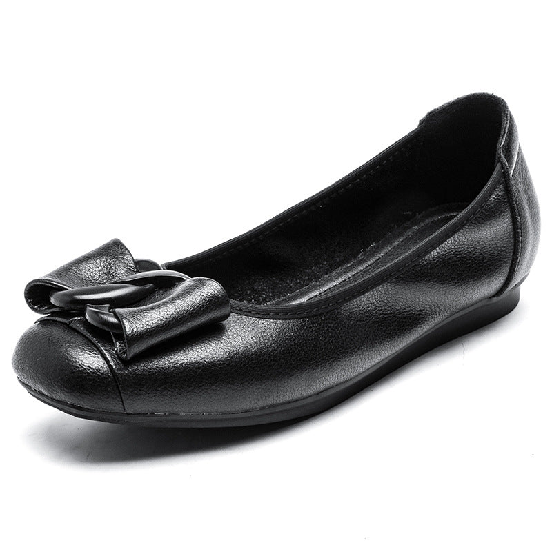 Women's Mouth Pumps Slip-on Genuine Soft Bottom