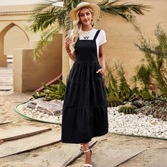 Dress Station – Lässiges, einfarbiges Camisole-Kleid