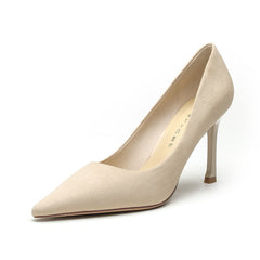 Damen Spitz High Stiletto Frühling Wildleder Heels