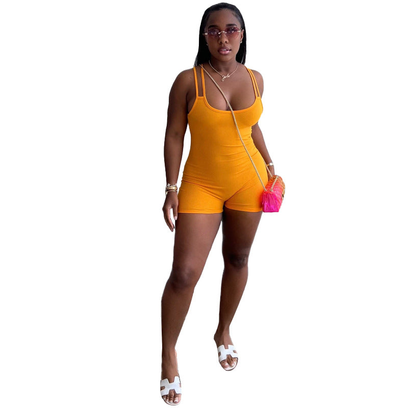 Shoulder Strap Sports Romper Tight Vest Romper