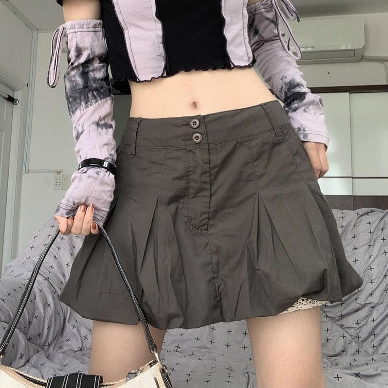 Street Trendy Workwear Pleated Bud Sheath Skirt