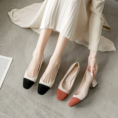 Women's Low-cut Spring Chunky Comfortable Round Toe