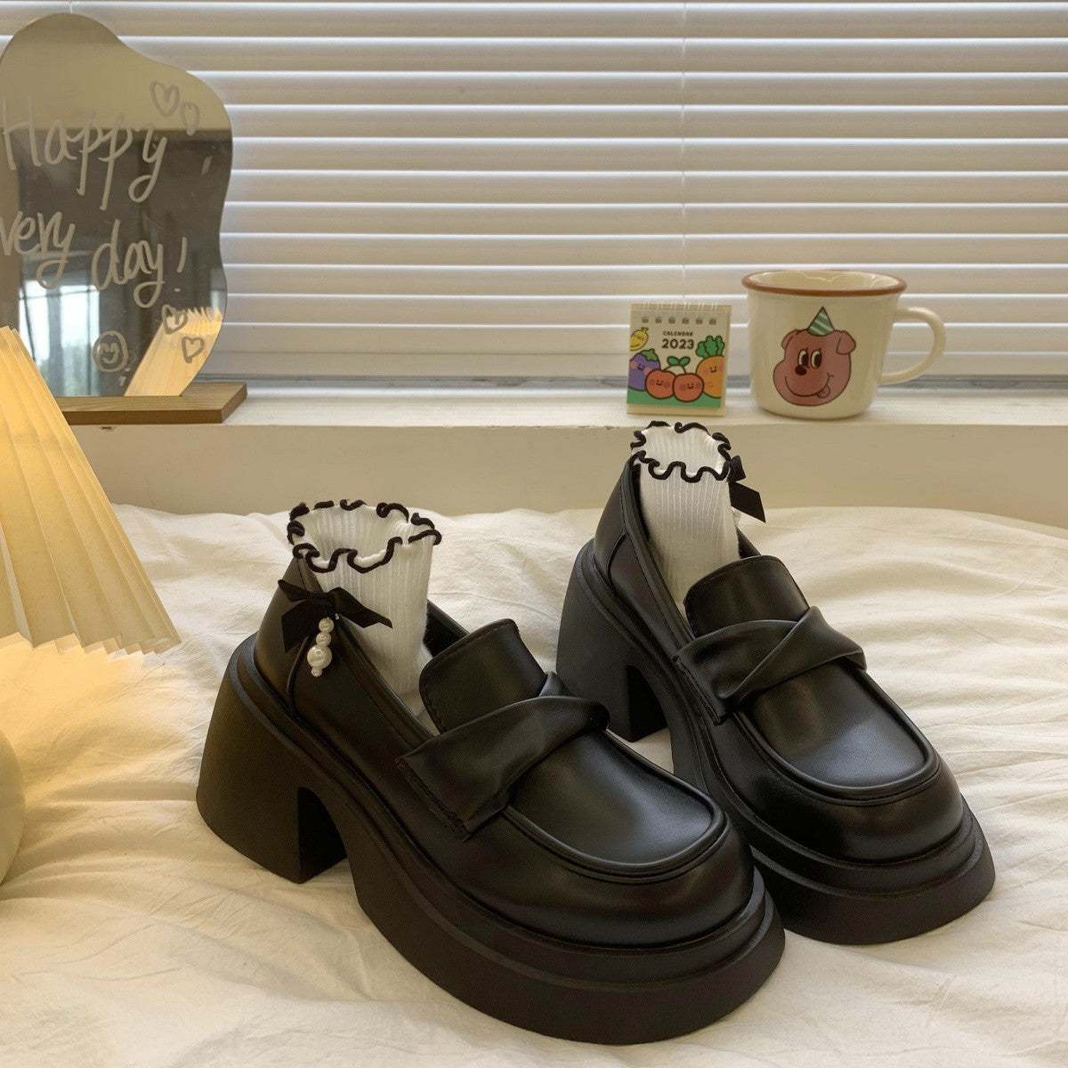 Women's Style Spring Platform French Retro Slip-on