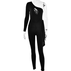 High Elastic Body Shaping Tights Backless Shoulder Sleeve Jumpsuit