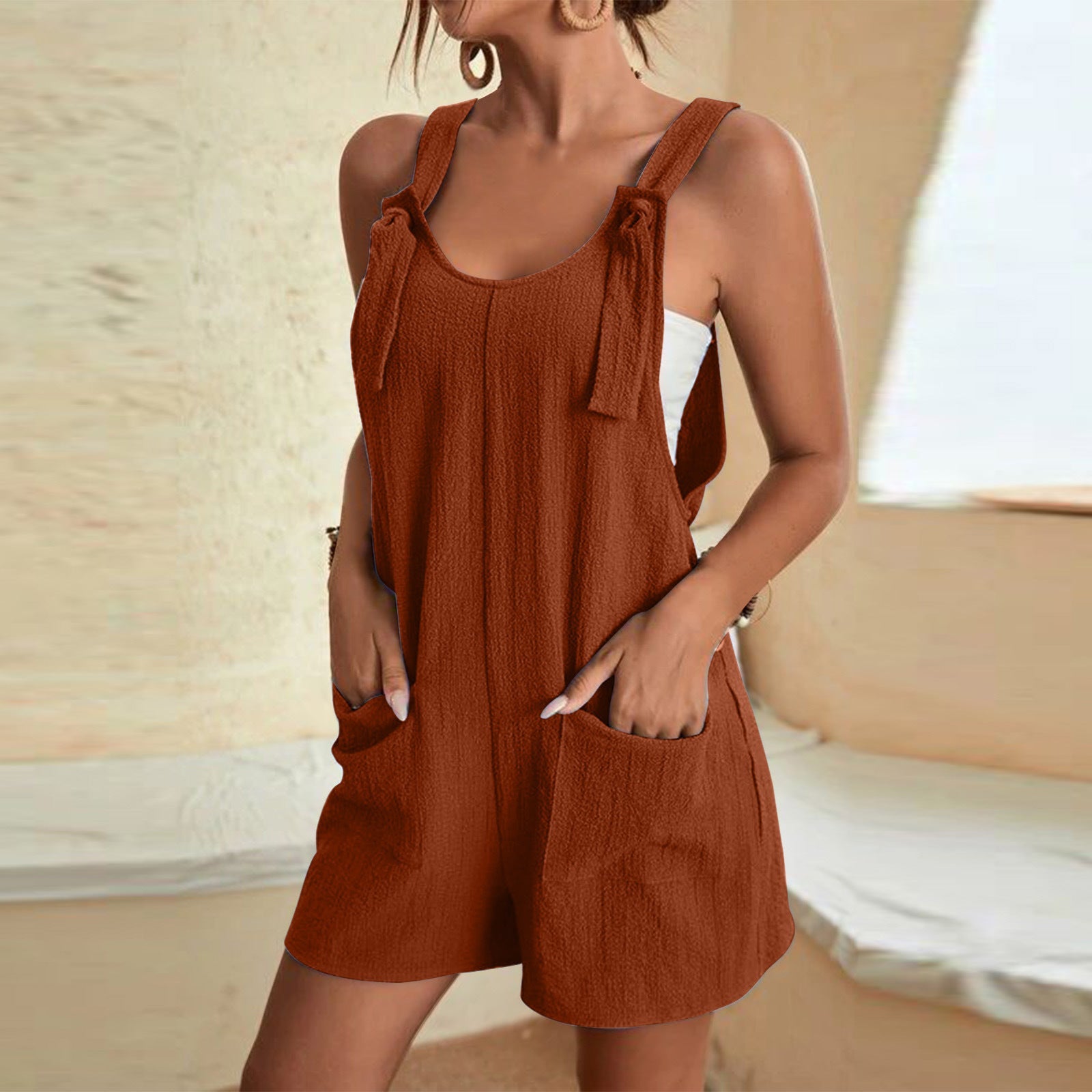 Casual Suspenders Shorts Jumpsuit Suspender Pants