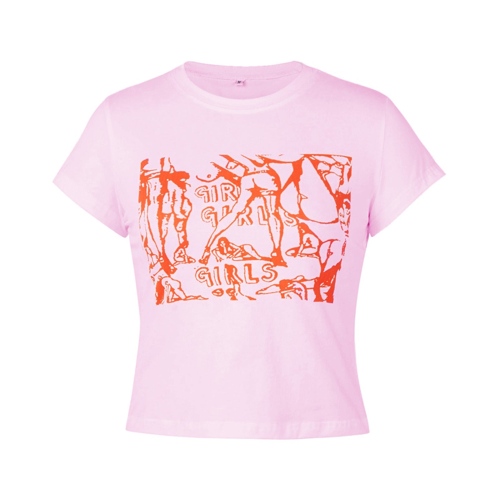 T shirt Casual Millennium Abstract Pattern Print Cropped Cropped T shirt