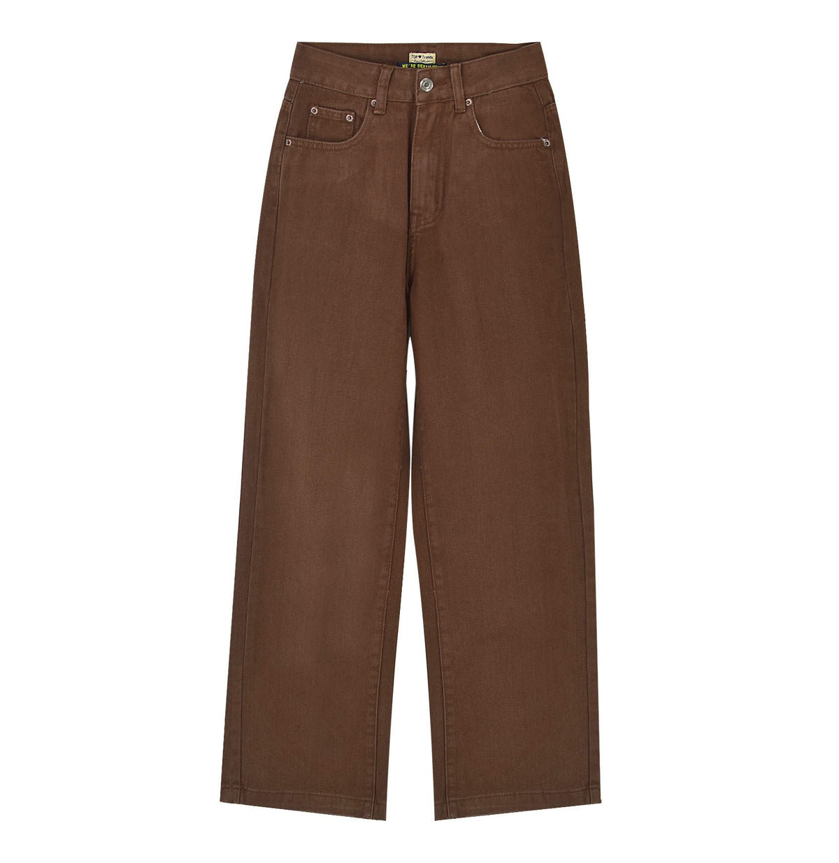 High Waist Straight Loose Brown Denim Trousers Draping Chocolate Street Sneakers Pants