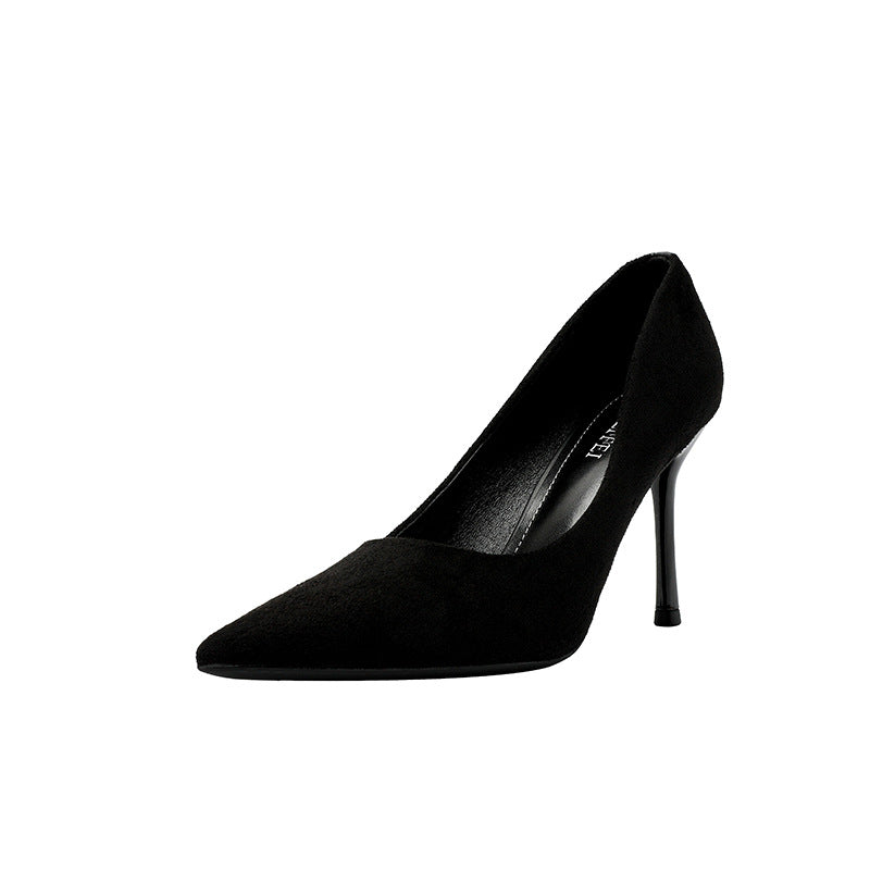 Escarpins à talons aiguilles pointus et bas pour femmes, gracieux et magnifiques