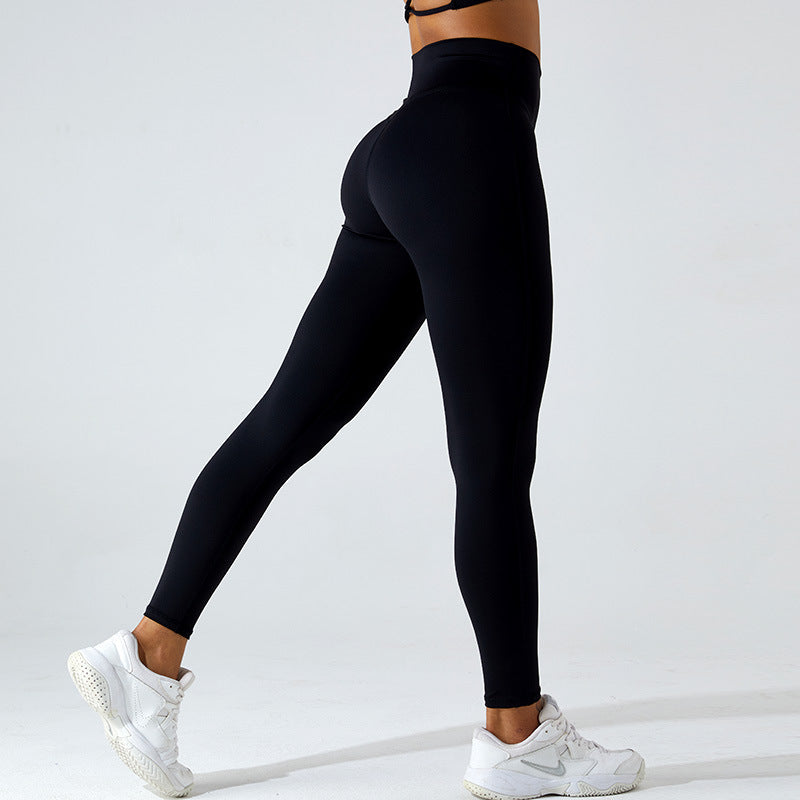 High Waist Belly Contracting Yoga Pants Peach Hip Raise Skinny Sports Pants Quick Drying Outdoor Running Fitness Pants