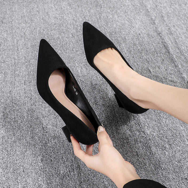 Women's Civil Servant Interview Black High Pointed Toe