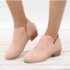 Women's British Style Solid Color Pointed Back Zipper