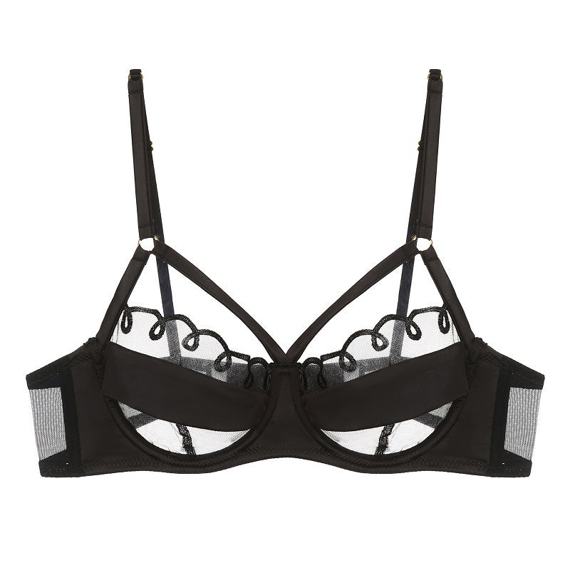 Unterwäsche Große Brüste Zeigen Mesh Atmungsaktiv Bequem Reines Ultradünnes BH-Set