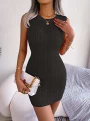 Casual Dignified Hollow Out Cutout Waist Trimming Knitted Hip Dress