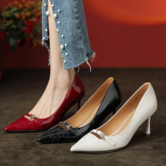 Women's Pointed High Patent Stilettos Genuine