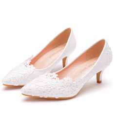 Flower Wedding White High-heeled Bridal Adult