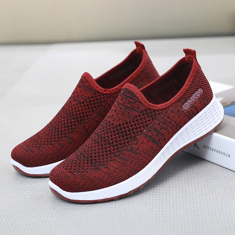 Women's Breathable Mesh Slip-on Mother Flat Sports