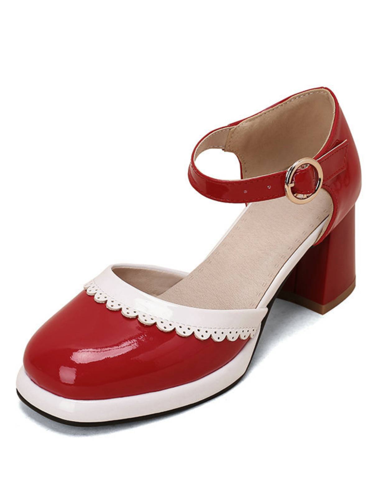 Retro High Heels mit Knöchelriemen