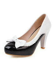 Chaussures à talons hauts rétro avec nœud papillon